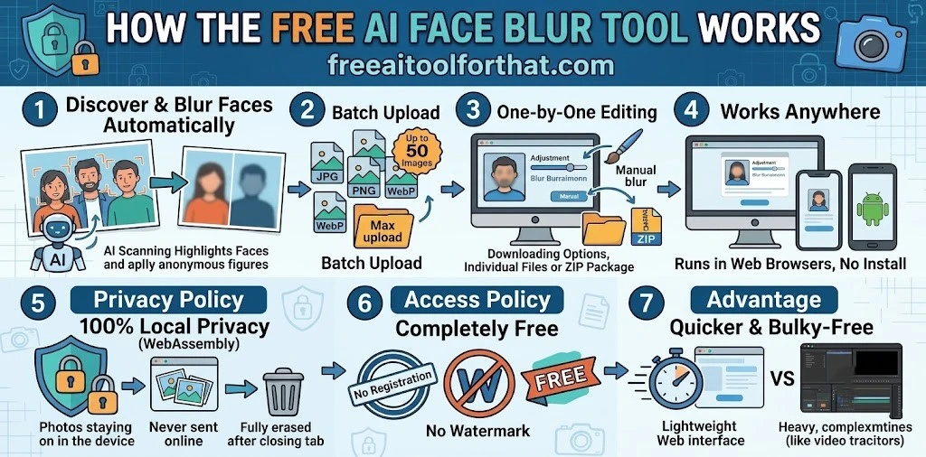 How the Free AI Face Blur Tool Works